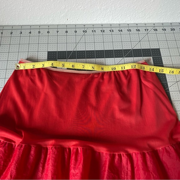 Vintage Red Petticoat w/ black embroidery Halloween costume square dance - Picture 6 of 7